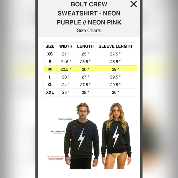 Aviator Nation, Unisex Rainbow Bolt Crew Sweatshirt, Vintage White, Size… - Picture 5 of 5